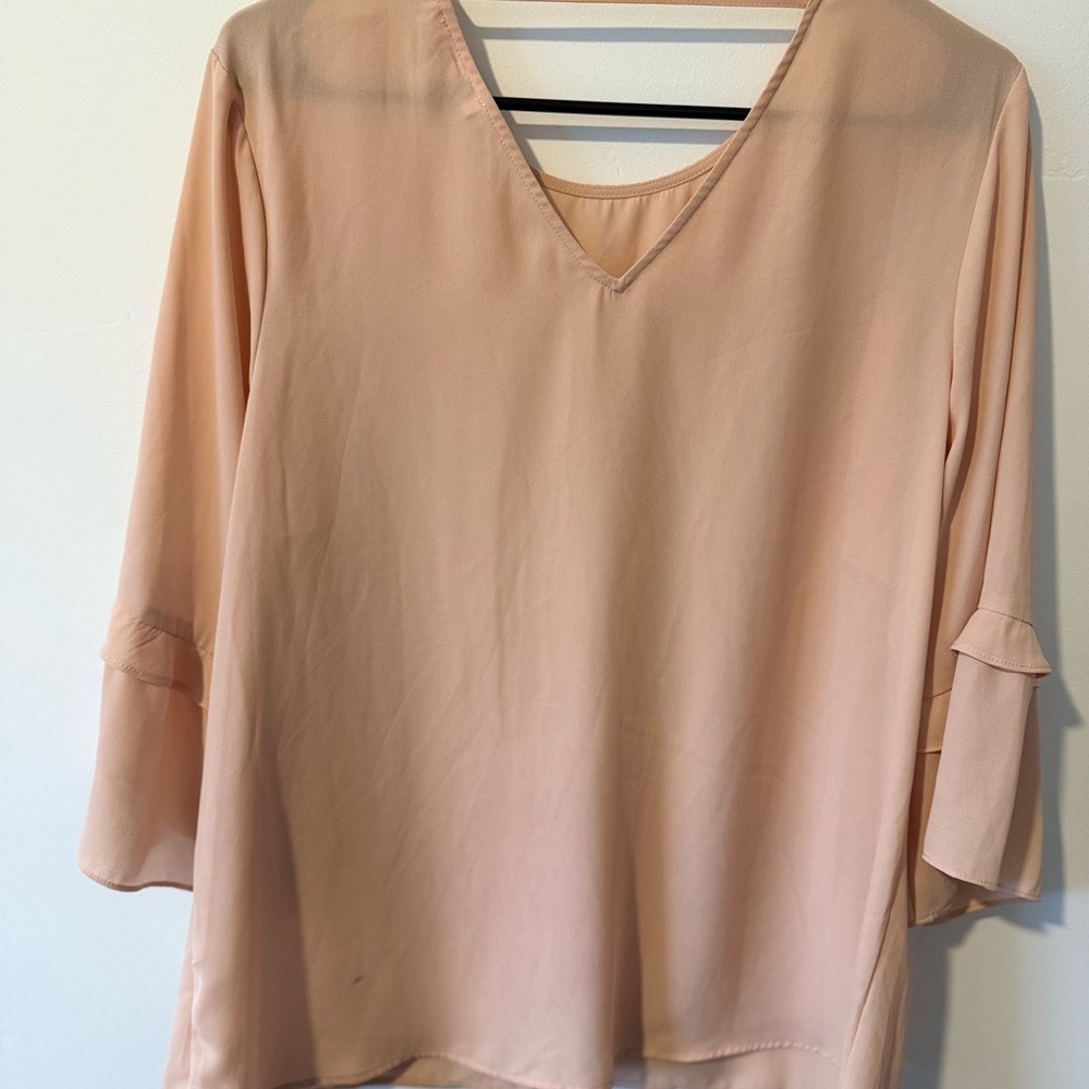 DR2 Women's Light Pink V-Neck Blouse